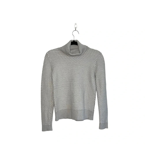 J. Crew Factory Mushroom Gray & White Knit Turtleneck Sweater Xsmall Women’s - Picture 11 of 11